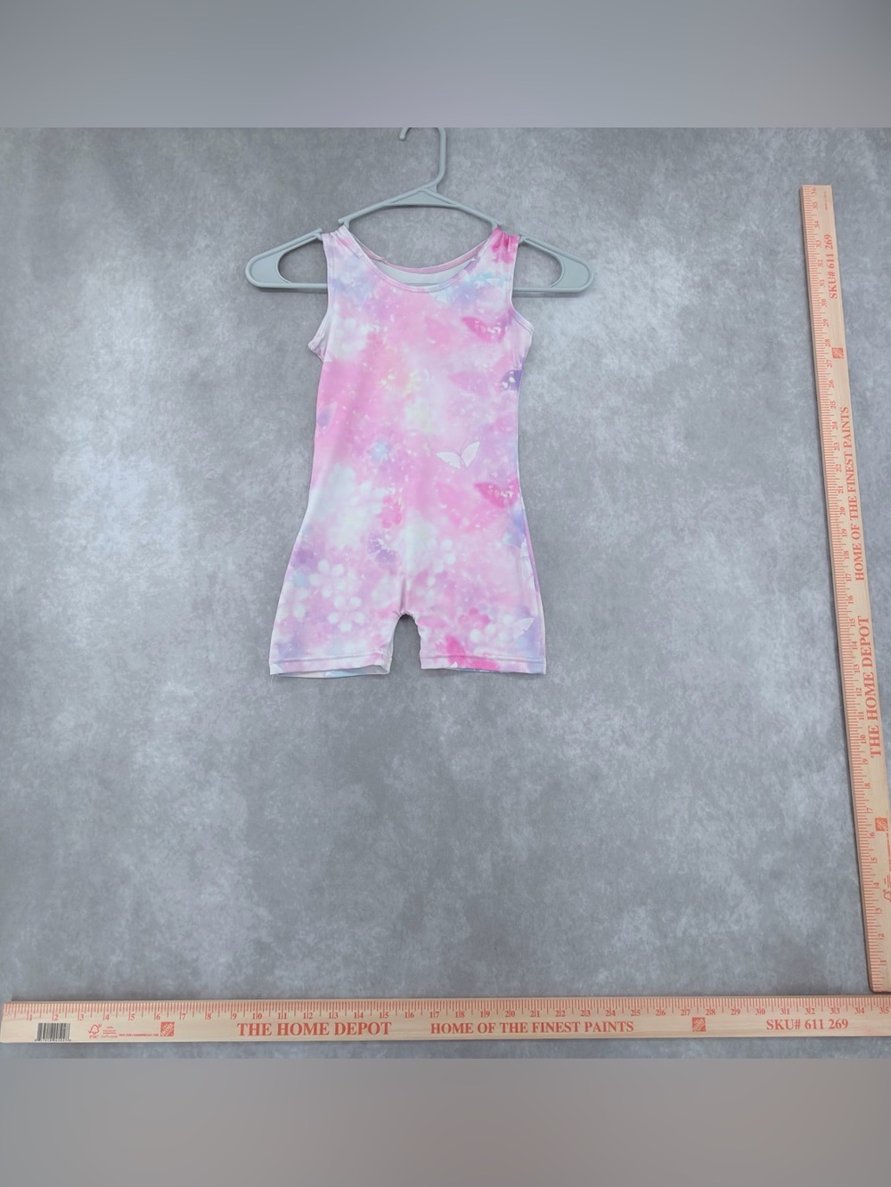 Girls Pink Purple Tie-Dye printed ballet dance leotard size small 6-7